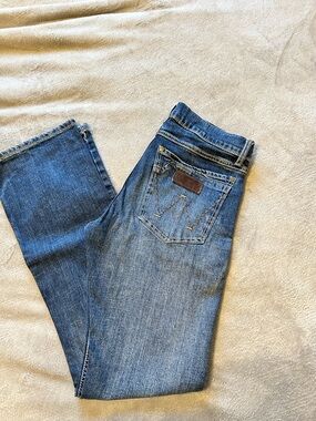 Wrangler Men's Retro Blue Slim Bootcut Jeans